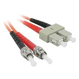 5m ST/SC Plenum-Rated Duplex 62.5/125 Multimode Fiber Patch Cable - Orange