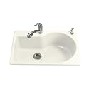 KOHLER K-5988-2-96 Entree Self-Rimming Kitchen Sink, Biscuit