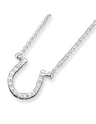 Sterling Silver Horseshoe CZ Necklace