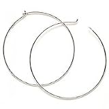 Sterling Silver Earrings Beading Hoops 1.2 In / 30mm (X10)