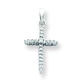 14k White Gold Diamond Cross Pendant