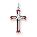 Sterling Silver Enameled Cross w/Dove Charm