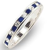 Women's Stone Band Montana Swarovski Crystal Ring, Size: 5-10 Sterling Silver .925