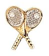 Two Tone Crosse Racquets Earrings