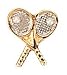 Two Tone Crosse Racquets Earrings