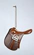 Western Brown English Style Saddle with Silver Stirrups Christmas Ornament 4"