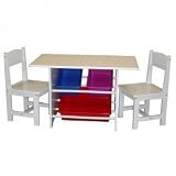 Sourcing Solutions Kids Table with 2 Chairs and 3 Plastic Storage Bins