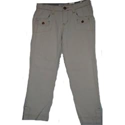 Women's Tommy Hilfiger Capri Cropped Pants White Unfinished Denim Size 2