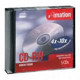 Imation Corp 5PK CDRW 700MB 80MIN-4X 10X W/ JC ( 16950 )