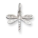 Sterling Silver Crystal Dragonfly Charm