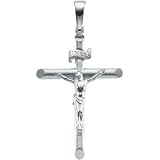 14K White Gold Crucifix Pendant