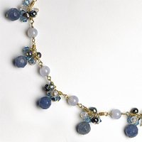 Sterling Silver & Vermeil Sodalite/Blue Crystal/Blue MoonStone Necklace by 