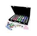 Smir - 380045 - Jeu de Cartes - Malette Poker fa&ccedil;on cuir noir 500 jetons