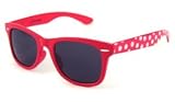 UrbanSpecs Sunglasses - Kids - Wayfarer / Frame: Red with Grey Polka Dots Lens: Grey-NY3614RED