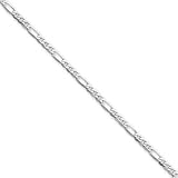 21xV78ZnDbL. SL160  14k White Gold 2.75mm Flat Figaro Chain Ankle Bracelet   10 Inch   JewelryWeb