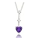 .06 ct Diamond .37 ct Heart Amethyst 14K White title=