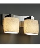 IMAGE OF Justice Design Group POR-8922-30-WFAL-ABRS Modular Limoges 2 Light Bath Vanity Light in Antique Brass with Waterfall glass