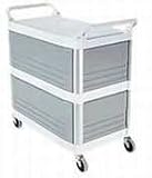 Utility Cart 3-Shelf, Enclosed on 3 Sides, 300 lb capacity 40 5/8x20x37 13/16