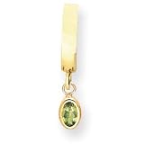 14K 6x4 Oval Bezel Peridot TummyToy Belly Ring