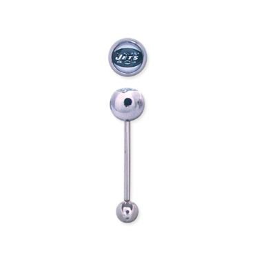 New York Jets 316L Stainless Steel Barbell - 14G - 5/8 Inch Bar Length - Sold Individually