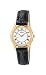 Seiko Women's Black Leather Strap Watch #SXGN36