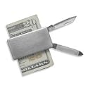 Stainless Steel Money Clip with Nail File and Pocket Knife
