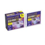 CD RW Rewritable Discs, Branded Surface, 700MB/80MIN, 12x, Gold, 5/Pack (MAX630025)
