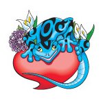 Lizard On Heart Temporary Tattoo 2x2
