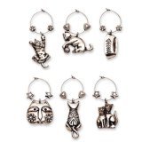 Cat's Meow My Glass Wine Charms - Set of 6