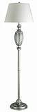 La Pal Silver with White Linen Shade Floor Lamp