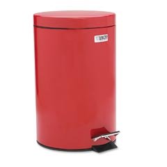Trash Container, Step-On, Steel, 3-1/2 Gallon, Red URIMST35EPLRD