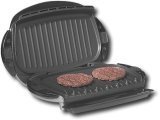 George Foreman GRP4P Next Grilleration 4-Burger Grill with Removable Plates, Platinum