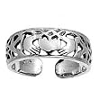 Sterling Silver Fashion Toe Ring - Claddagh - 5mm Band Width