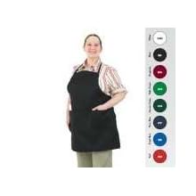 San Jamar 601BAO-3 Poly Cotton Gourmet Professional Full Length Bib Apron with 3 Compartment Pocket, 30" Length x 28" Width, Red