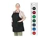 San Jamar 601BAO-3 Poly Cotton Gourmet Professional Full Length Bib Apron with 3 Compartment Pocket, 30" Length x 28" Width, Red