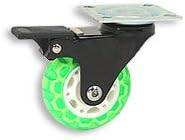 Cool Casters - Translucent Wheel Caster, Smoked Black Wheel Wheel, Chrome Yoke, Threaded Stem, No Brake - Item #100-64-NGWH-BL-SP-WB