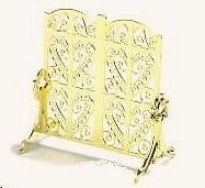 Dollhouse Miniature Elaborate Brass Fireplace Screen
