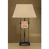 Distressed Black with Sunbrella Shade Outdoor Table Lamp
