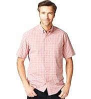 Pure Cotton Short Sleeve Easycare Mini Checked Shirt