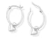 9ct White Gold Heart Charm Hoop Earings