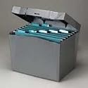 Pendaflex 20862 Portable Letter Size Hanging File Box, 13-7/8w x 10-3/4d x 10-1/4, Steel Gray