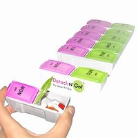 Detach N Go Mucho Jumbo AM/PM Medication and Vitamin Organizer 1 ea