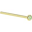 Solid 14KT Yellow Gold 2mm Genuine Peridot Straight Fishtail 3/4 - 18 Gauge