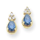 14k 6x4mm Pear Sapphire AA Diamond earring XE397S/AA