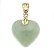 14k Gold & Green Jade Heart Pendant