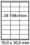 pripa Etikettenformat 70 x 36mm, 50 B...