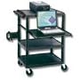 Quartet TPW35Q Multimedia Projector/AV Cart, Four Shelves, 24w x 18d x 35h, Black