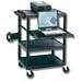 Quartet TPW35Q Multimedia Projector/AV Cart, Four Shelves, 24w x 18d x 35h, Black