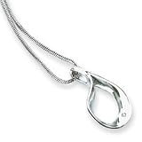 Silver .01ct. Diamond Necklace QW219-18 QG
