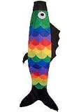 In The Breeze Rainbow Scales Fish Windsock 24 inch X 60 inch